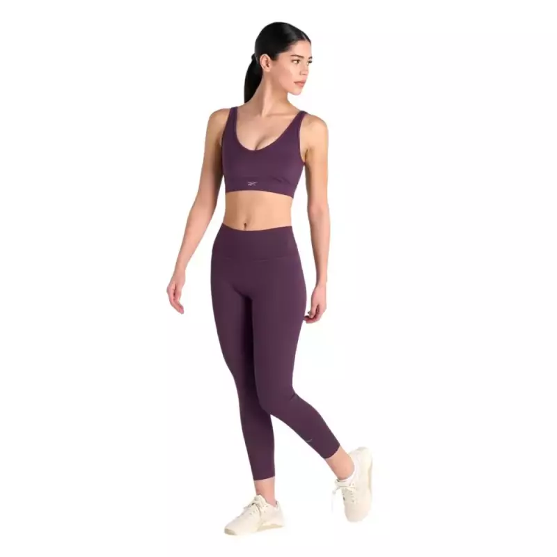 Легинсы для фитнеса женские фиолетовые Reebok FLE DRMBL