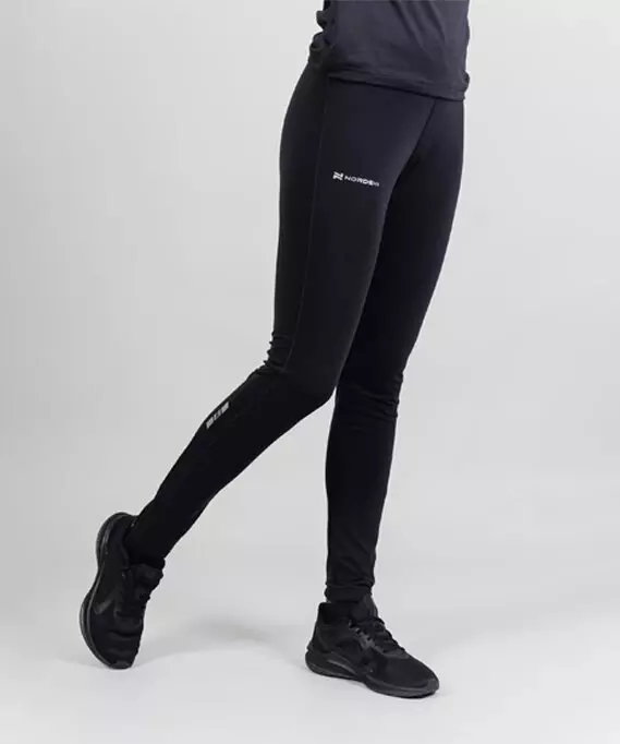 Тайтсы для бега женские черные Nordski Warm