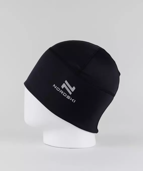 Тренировочная шапка для детей черная Nordski Jr.Warm